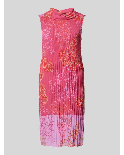 Betty Barclay Pink Knielanges Kleid mit Plisseefalten