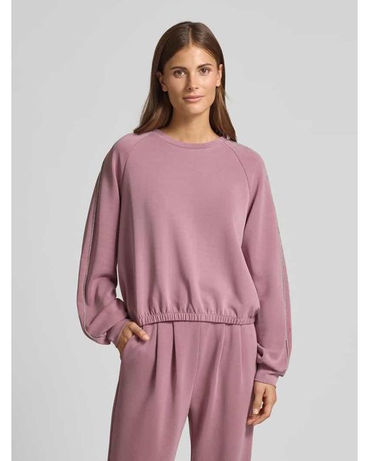 EA7 Pink Sweatshirt mit Kontraststreifen