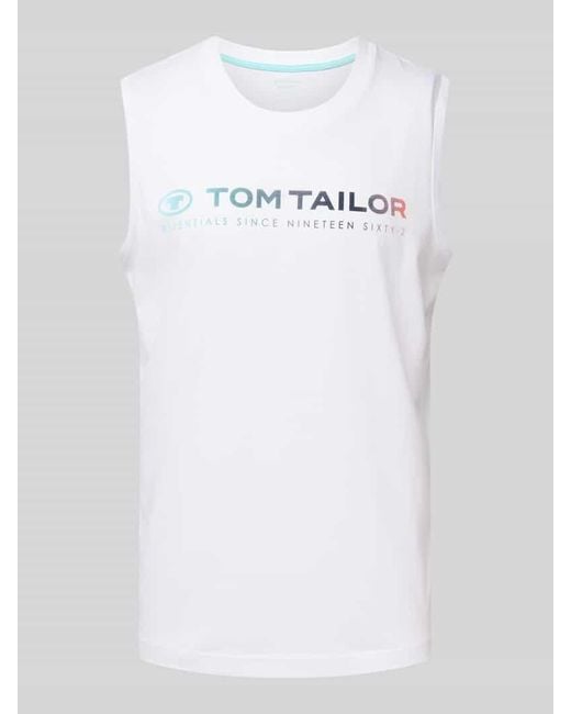 Tom Tailor Tanktop mit Label-Print in White für Herren