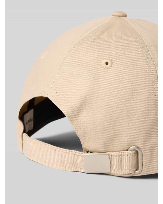 Stefanel Natural Basecap aus Baumwolle mit Stitching