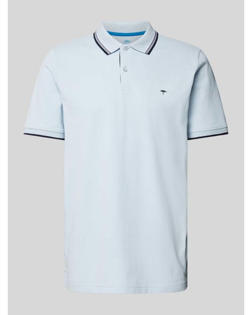 Fynch-Hatton Regular Fit Poloshirt mit Kontraststreifen in Blue für Herren