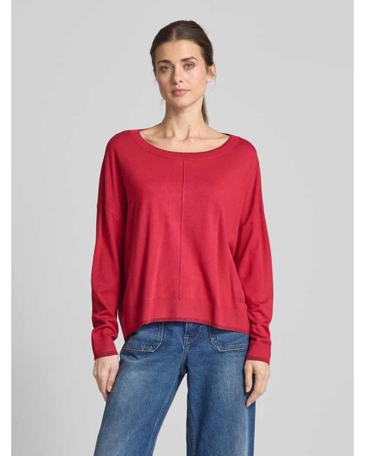 Liu Jo Red Oversized Strickpullover Mit Rundhalsausschnitt