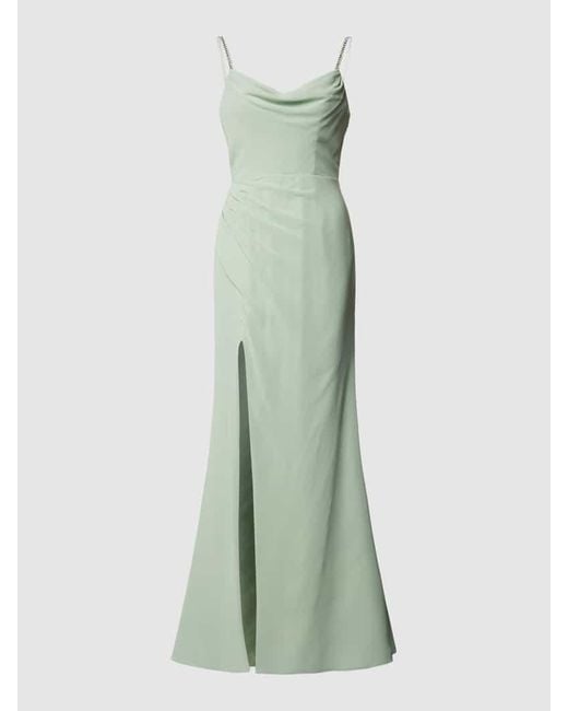 Luxuar Green Abendkleid mit seitlicher Raffung