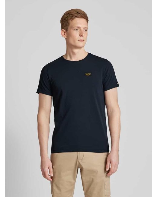 PME LEGEND T-Shirt mit Label-Patches Modell 'GUYVER' in Blue für Herren