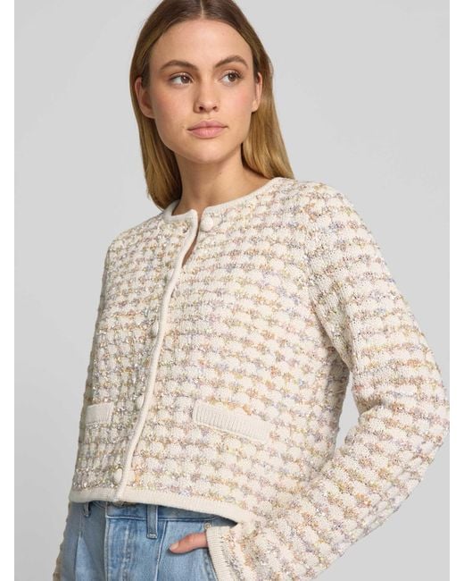 Jake*s Cardigan Met Doorknoopsluiting in het Natural