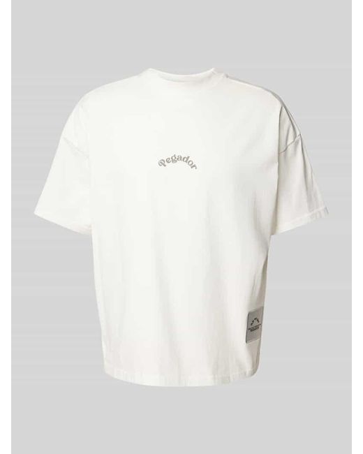 PEGADOR White Oversized T-Shirt mit Label-Print Modell 'RITA'