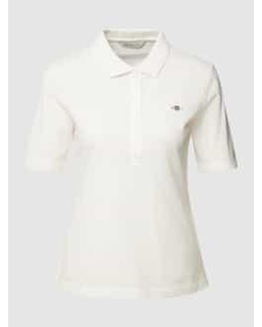 Gant Poloshirt Van Katoen Met Labeldetail in het Natural