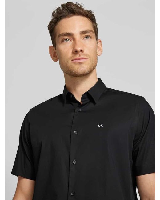 Calvin Klein Regular Fit Freizeithemd mit 1/2-Arm in Black für Herren