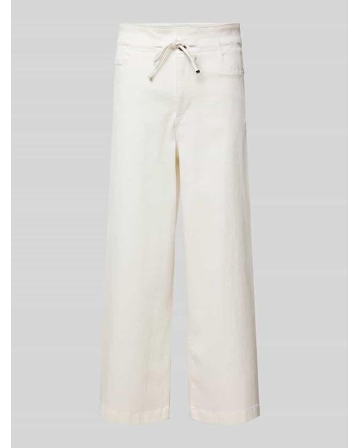 Boss White Loose Fit Jeans mit Tunnelzug