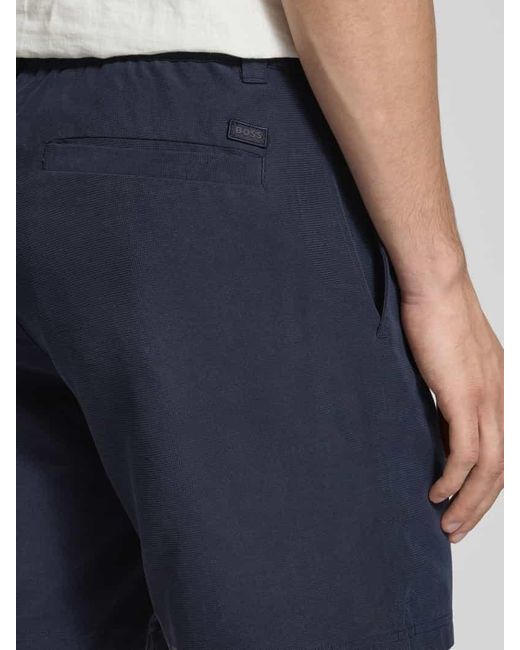 Boss Tapered Bermudas aus Lyocell-Mix Modell 'SANDREW-5' in Blue für Herren