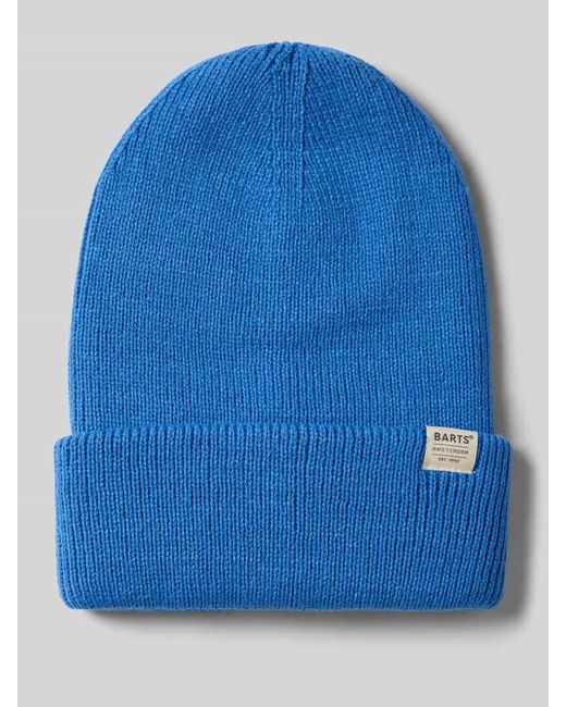 Barts Mütze mit Umschlag und Label-Detail Modell 'KINABALU' in Blue für Herren