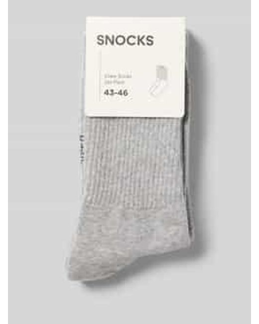 Snocks Sokken Met Labelstitching in het Gray voor heren