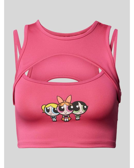 Review Pink Powerpuff Girls x - Crop Top mit Motiv-Print