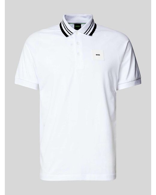 Boss Regular Fit Poloshirt Met Labelbadge in het White voor heren