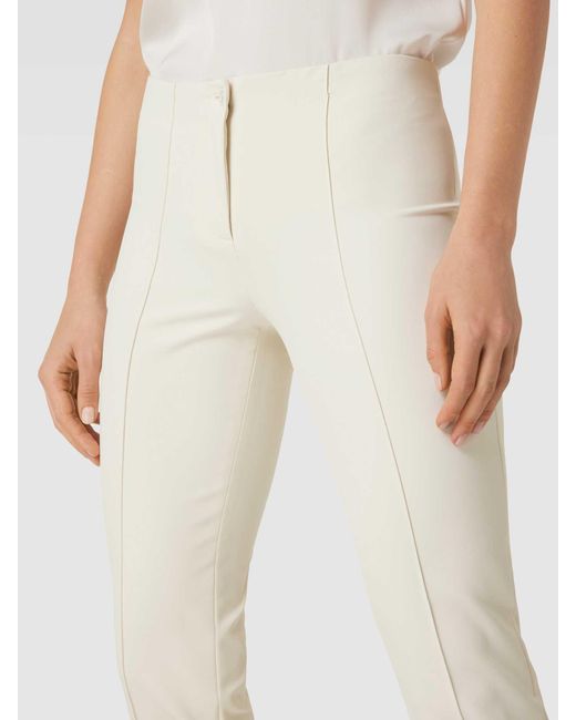 Cambio White Verkürzte Hose mit Bügelfalten Modell 'ROS'