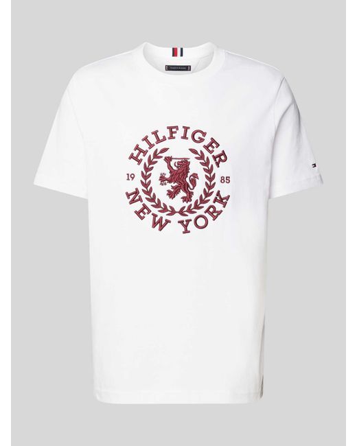 Tommy Hilfiger T-shirt Met Labelstitching in het White voor heren