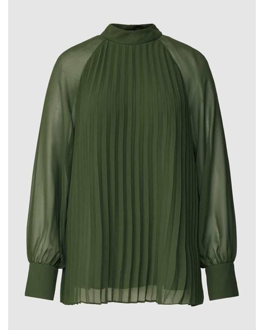 Jake*s Green Bluse mit Plisseefalten