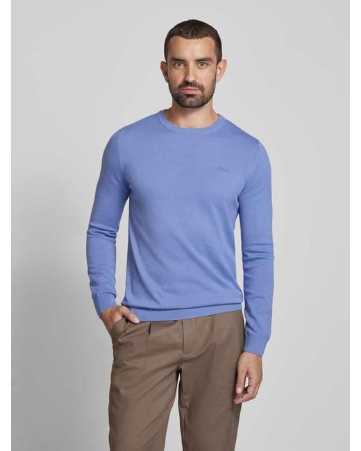 S.oliver Regular Fit Strickpullover Aus Reiner Baumwolle in Blue für Herren