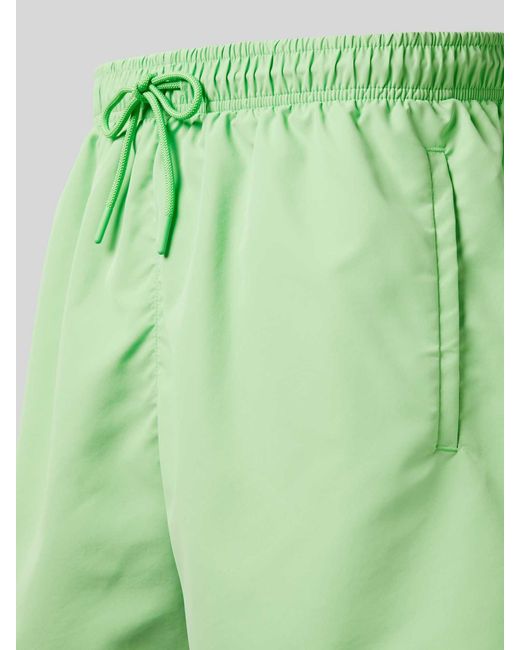 Lacoste Regular Fit Zwembroek Met Logobadge in het Green voor heren