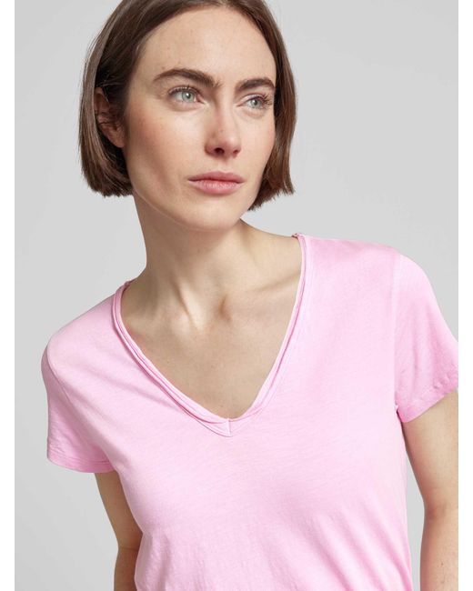 Mos Mosh Pink T-Shirt mit Rollsaum Modell 'TULLI'