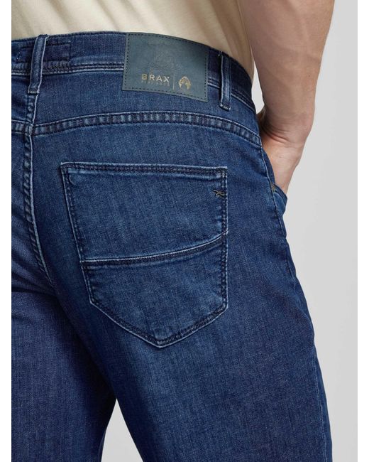 Brax Straight Fit Jeans Met Labelpatch in het Blue voor heren
