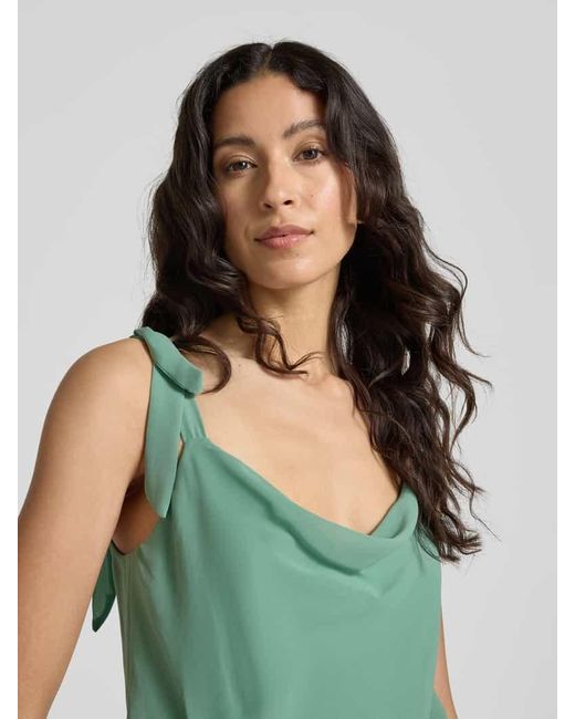 Jake*s Green Cocktailkleid mit Wasserfall-Ausschnitt