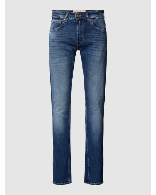 Replay Straight Fit Jeans im 5-Pocket-Design Modell 'Grover' in Blue für Herren