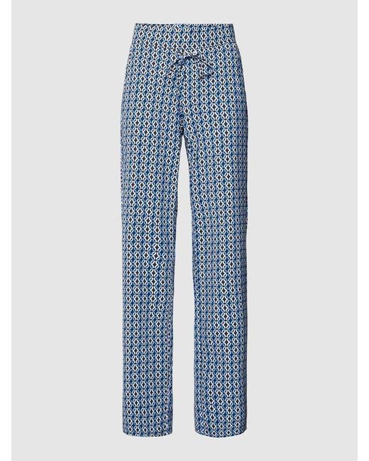 RAFFAELLO ROSSI Blue Straight Leg Hose mit Allover-Muster Modell 'CANDICE'
