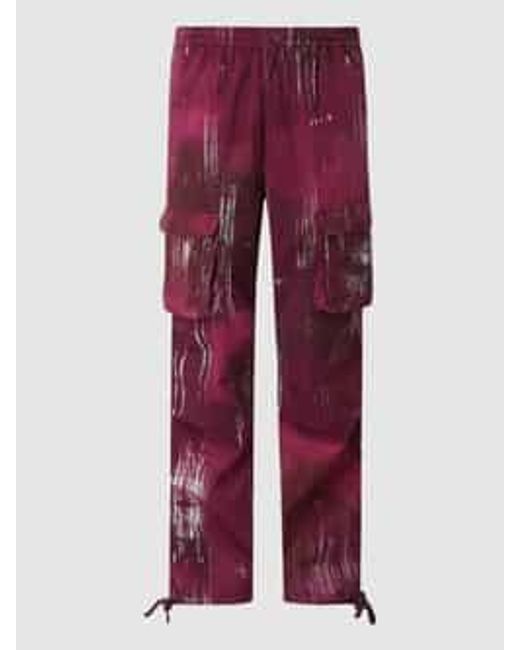 Sean John Baggy Fit Cargobroek Van Katoen, Model 'Script Logo Scratch' in het Red voor heren