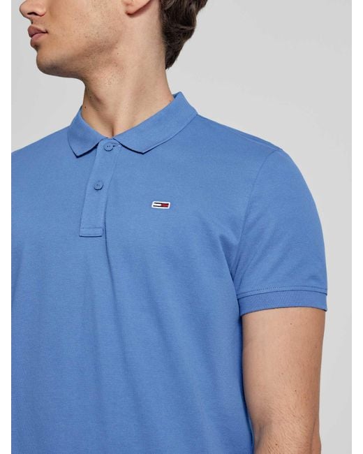 Tommy Hilfiger Slim Fit Poloshirt mit Logo-Stitching in Blue für Herren