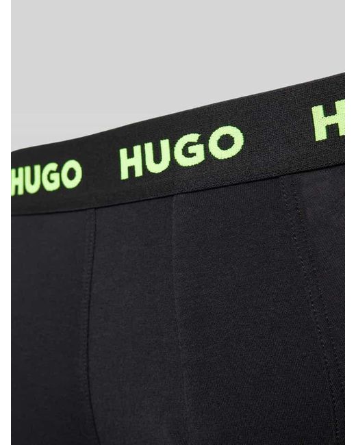 HUGO Boxershorts mit elastischem Logo-Bund im 3er-Pack in Black für Herren