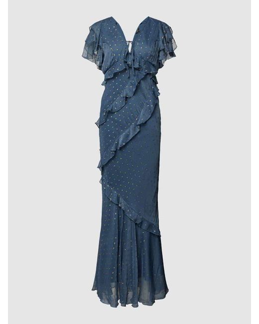 Lipsy Blue Maxikleid Mit Volants Und Schnürung