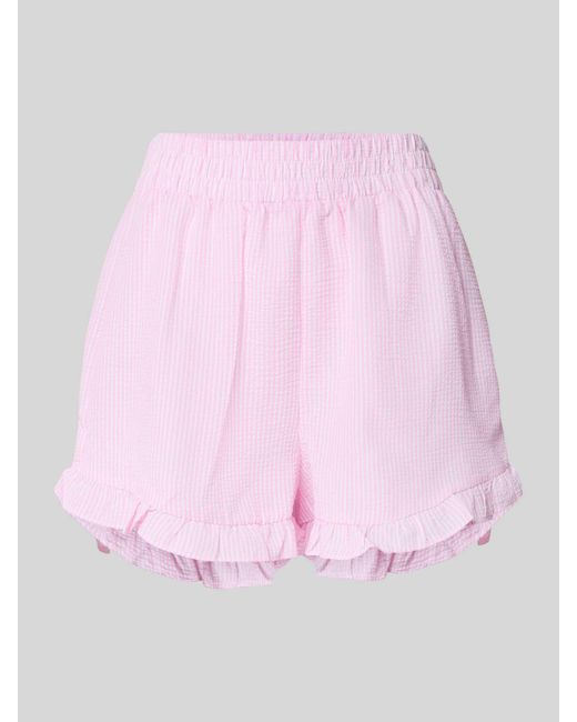 A-View Relaxed Fit Korte Broek Met Structuurmotief in het Pink