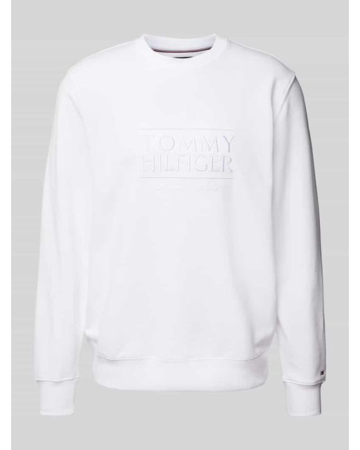 Tommy Hilfiger Regular Fit Sweatshirt aus reiner Baumwolle in White für Herren