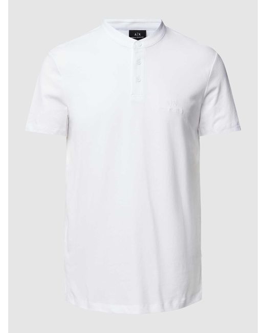 Armani Exchange T-Shirt mit Stehkragen in White für Herren