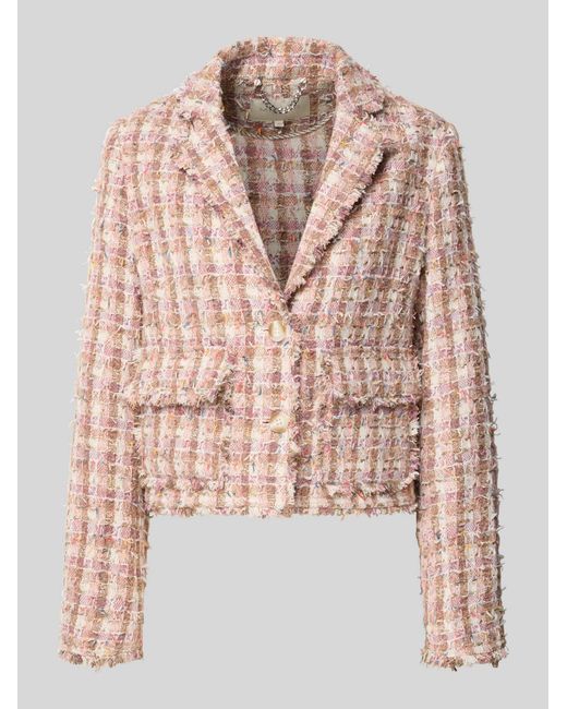 Milano Italy Regular Fit Blazer Met Structuurpatroon En Klepzakken in het Natural