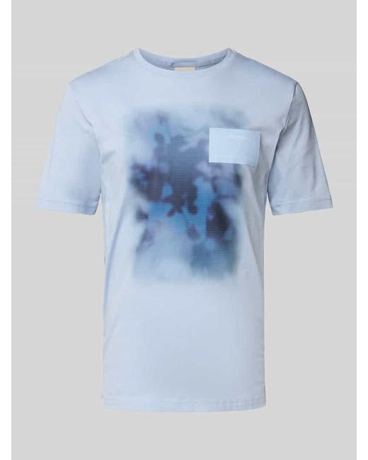 Calvin Klein Regular Fit T-Shirt aus reiner Baumwolle in Blue für Herren