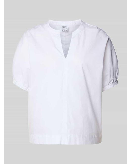 Emily Van Den Bergh White Blusenshirt mit elastischen Ärmelabschlüssen