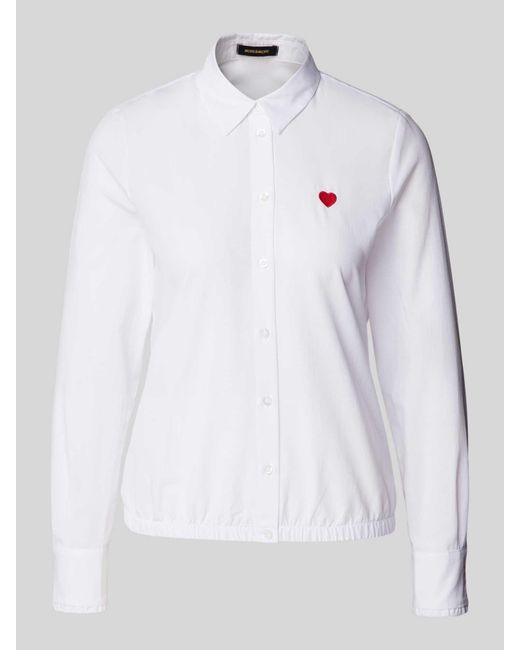 MORE&MORE Regular Fit Blouse Met Motiefstitching in het White