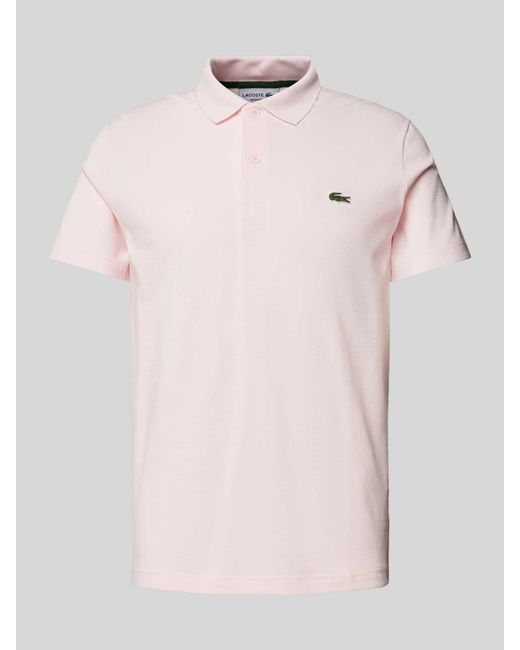 Lacoste Poloshirt mit Label-Detail in Pink für Herren