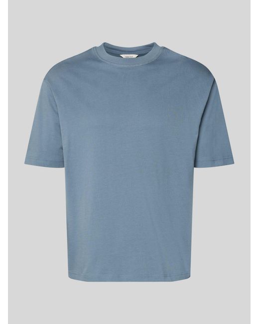 SELECTED Relaxed Fit T-Shirt Van Puur Katoen Model 'Relexaspen' in het Blue voor heren