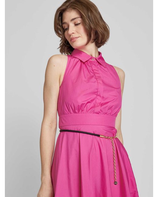 Max Mara Studio Midi-jurk Met Platte Kraag in het Pink