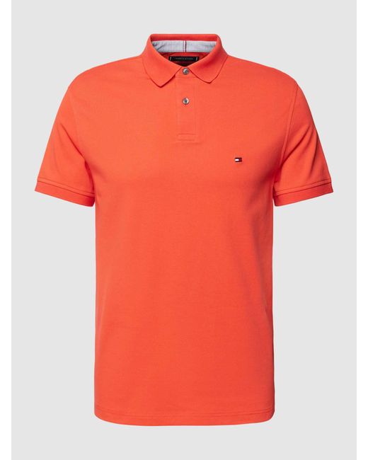 Tommy Hilfiger Poloshirt mit Label-Stitching in Orange für Herren
