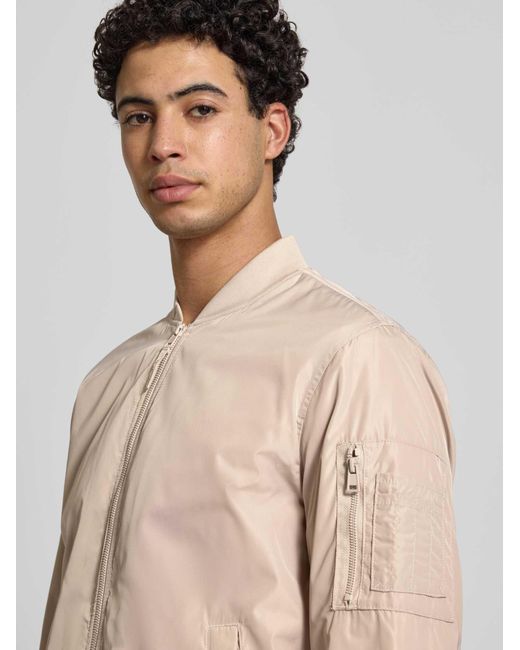 Only & Sons Regular Fit Blouson Met Collegekraag Model 'Joshua' in het Natural voor heren