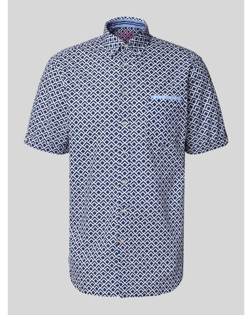 Christian Berg Men Regular Fit Vrijetijdsoverhemd Met Button-downkraag in het Blue voor heren