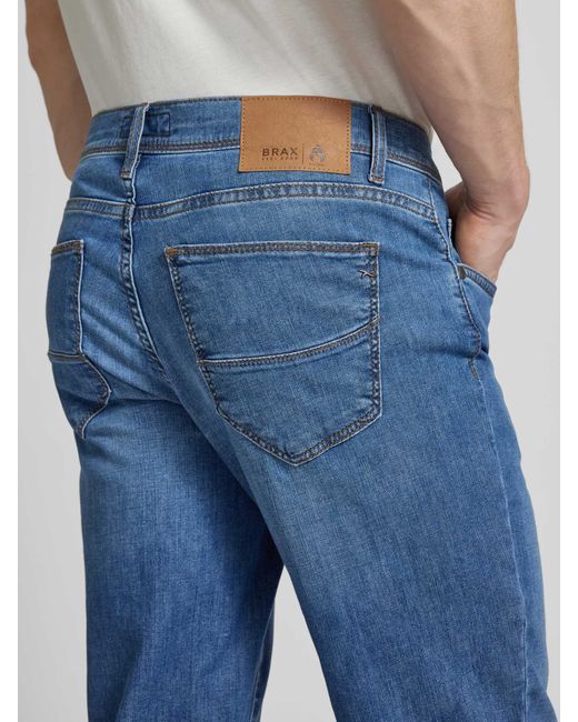 Brax Straight Fit Jeans mit Label-Patch Modell 'CADIZ' in Blue für Herren
