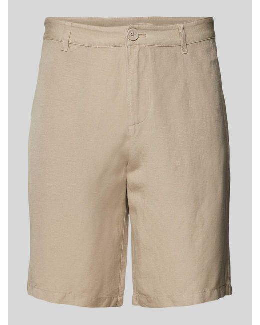 ARMANI EXCHANGE Regular Fit Linnen Bermuda Met Riemlussen in het Natural voor heren