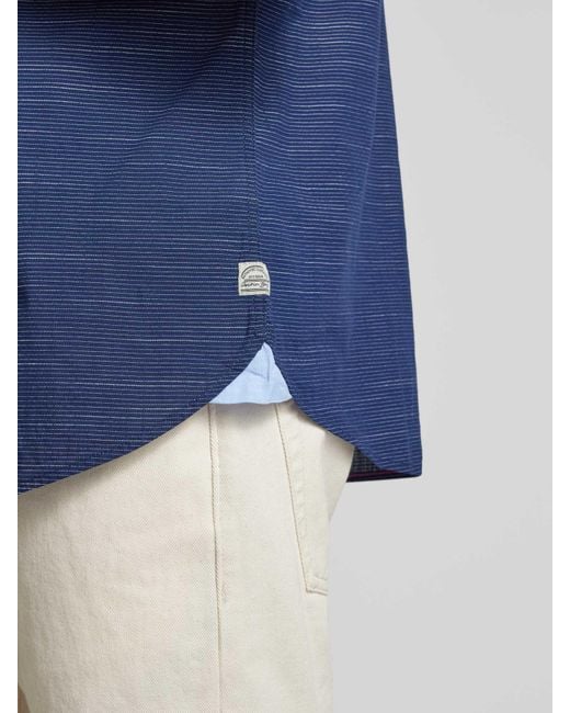 Christian Berg Men Regular Fit Freizeithemd mit Allover-Muster in Blue für Herren