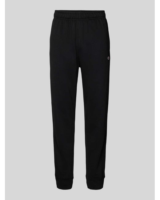 Champion Regular Fit Sweatpants Met Logostitching in het Black voor heren