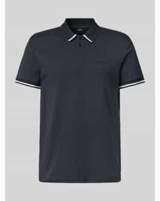 Boss Regular Fit Poloshirt Met Labelprint in het Blue voor heren